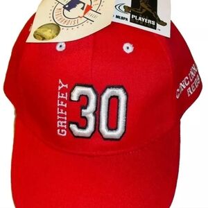 Ken Griffey Jr. Cincinnati Reds Mens Vintage Adjustable Red Strapback hat New